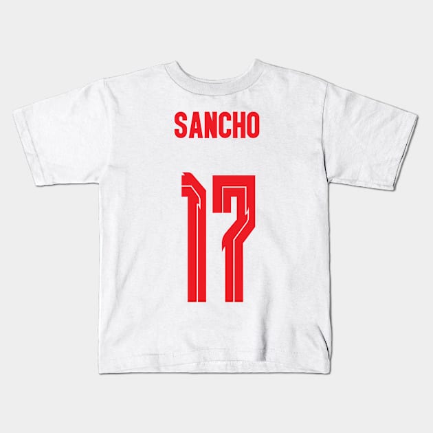 Jaden Sancho England 17 Kids T-Shirt by Alimator